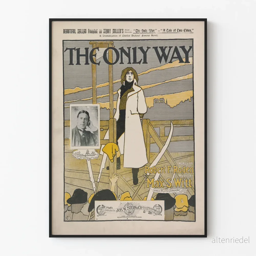 Vintageposter The Only Way för väggdekoration