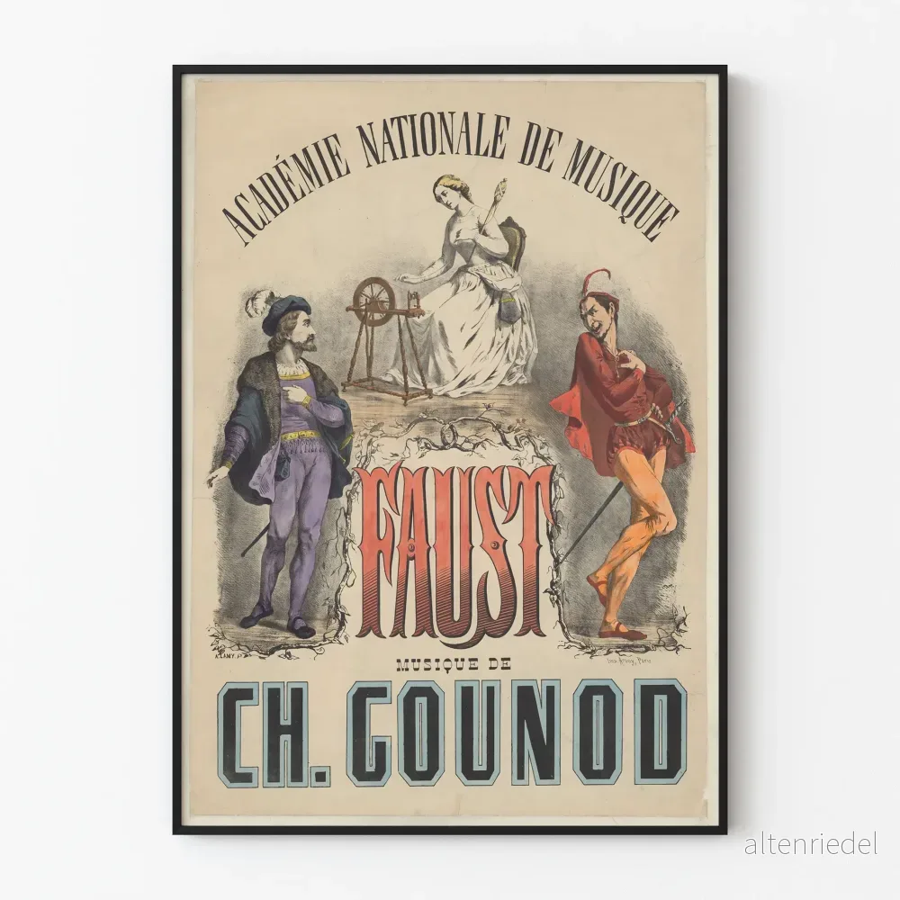 Vintageaffisch Faust av Nationala Musikakademin - Poster för klassisk musik Gounod