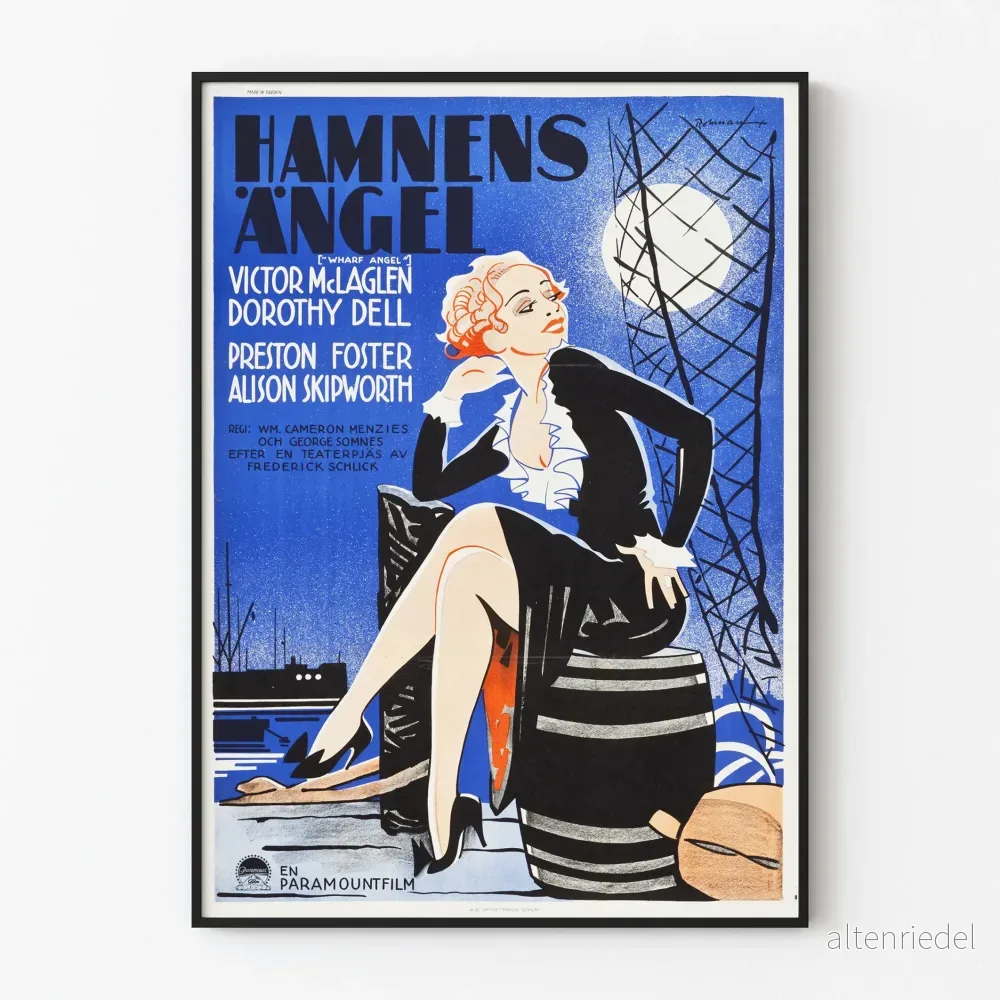 Vintageposter av Hamnens Angel för retro väggdekoration