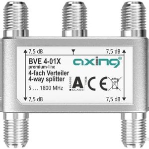 Axing BVE 4 01X vägs distributör 7,5 dB 51800 MHz TV data internet kabel 7611682009675 Axing BVE 4 01X vägs distributör 7,5 dB 51800 MHz TV data internet kabel 7611682009675