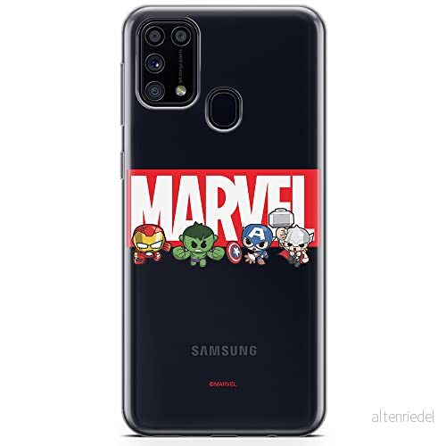 ERT GROUP mobiltelefonfodral för Samsung M31 originalt och officiellt licensierat Marvel mönster 009 optimalt anpassad till formen på mobiltelefonen, gedeeltelijk transparant 5904805175244