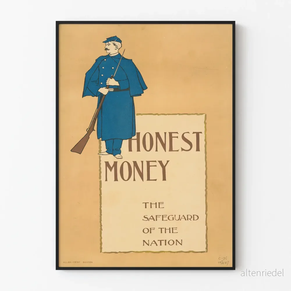 Vintageposter Honest Money - Nationens Väktare