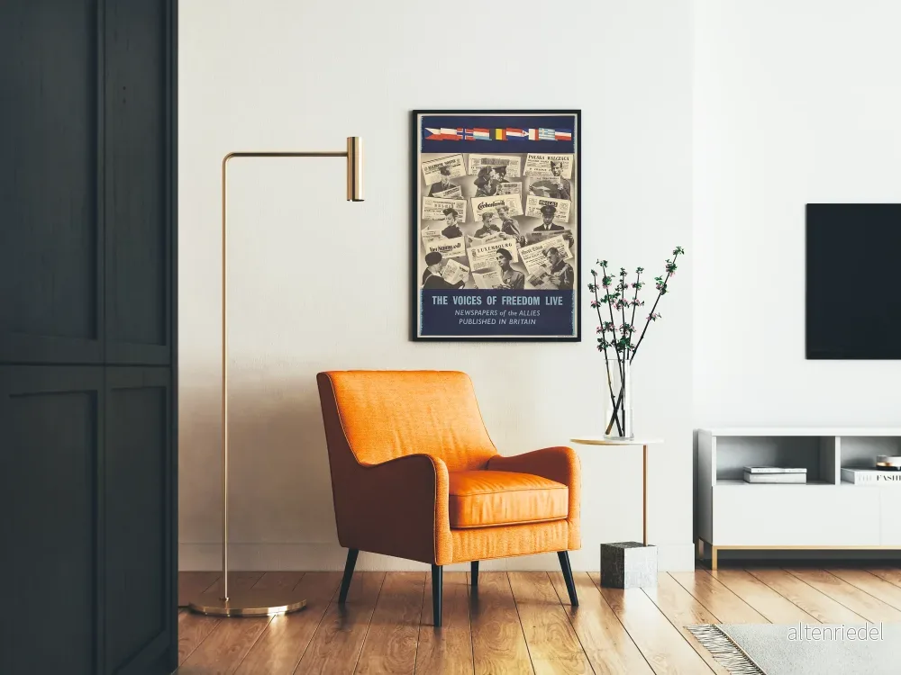 Vintageaffisch med allierade tidningar i Storbritannien - Bild 2