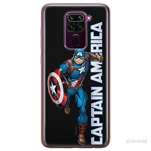 ERT GROUP mobiltelefonfodral för Xiaomi REDMI NOTE 9 originalt och officiellt licensierat Marvel mönster Captain America 030 anpassad till formen på mobiltelefonen, fodral tillverkad av TPU plast 5904805323867