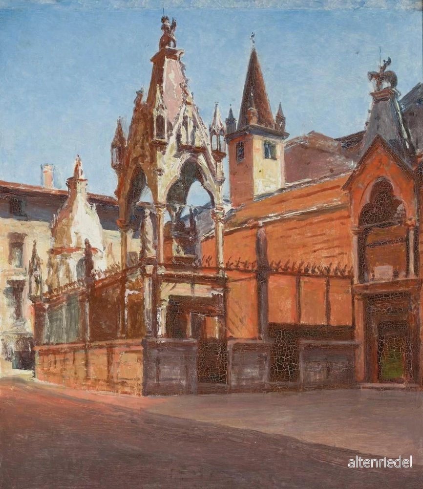 Målning Tombeaux des Scaliger à Vérone - Aleksander Gierymski | Konsttryck - Bild 2