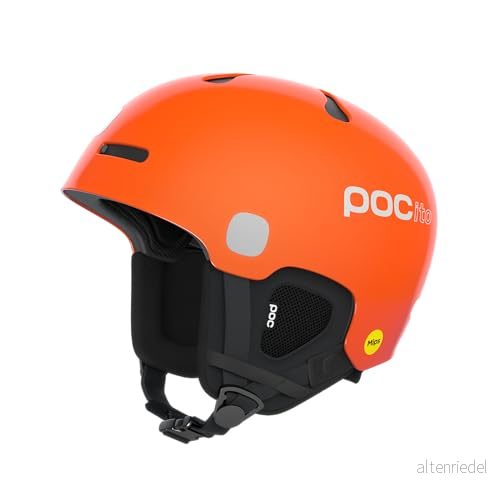 POC POCito Auric Cut MIPS säker skid och snowboardhjälm för barn med LED panel, fluorescerande orange, M L (5558 cm) 7325549957657