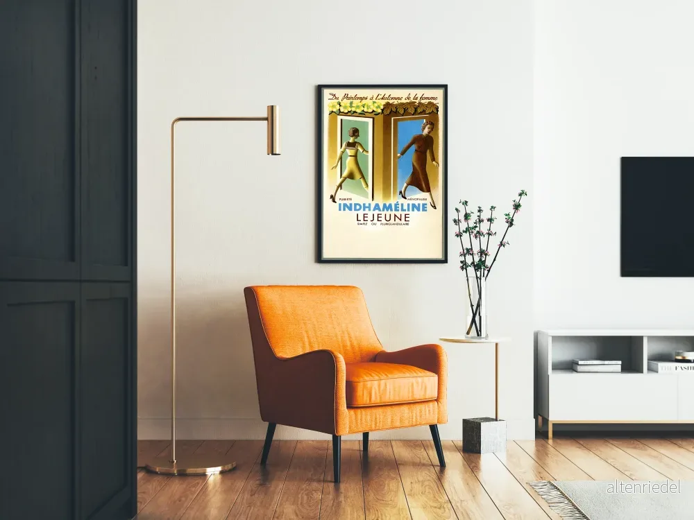 Vintageposter Indhaméline Lejeune väggdekoration femininitet - Bild 2
