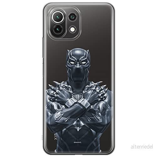ERT GROUP mobiltelefonfodral för Xiaomi 11 LITE 4G/5G originalt och officiellt licensierat Marvel mönster Black Panther 012, gedeeltelijk transparant 5903932728040