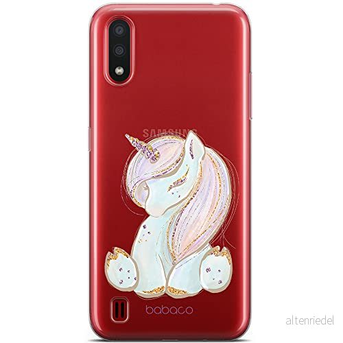 ERT GROUP mobiltelefonfodral för Samsung A01 originalt och officiellt licensierat Babaco mönster Unicorn 002 optimalt anpassad till formen på mobiltelefonen, gedeeltelijk transparant 5904805411311