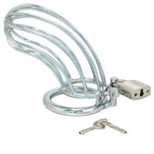 Rimba Manlig kyskhetsanordning med hänglås för man, Silver, 12 cm 8718924233061