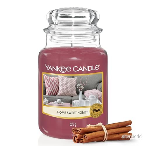Yankee Candle "Home Sweet Home" Doftljus I Stor Burk, Bränningstid Upp Till 150 Timmar, Röd 5038580000252